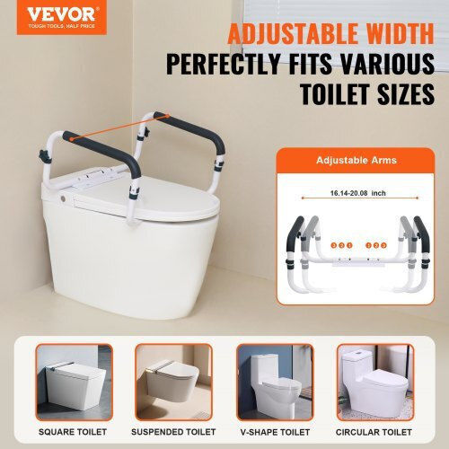 Vevor Toilette Verschiedene Hilfsmittel für das Badezimmer mit Rückenlehne WTMTAQLG300B6N2GUV0
