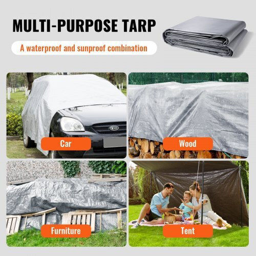 Vevor Waterproof Tarpaulin 6.096m. Silver