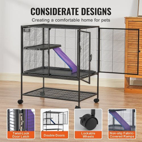 Small Animal Cage 2 Levels Wheels Tray Vevor 39" Jsxdl362439if6cogv0