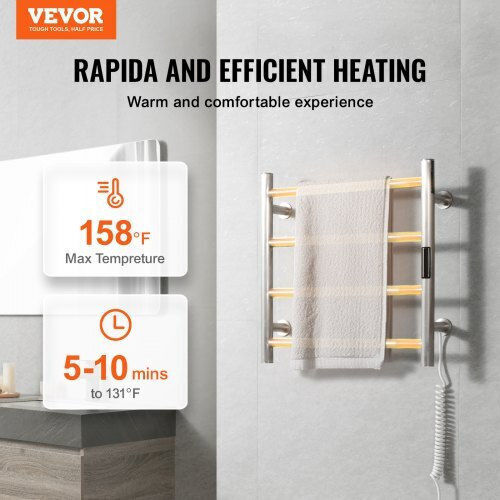 Vevor Ηλεκτρική Πετσετοκρεμάστρα 50x50cm Ασημί