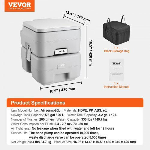 Vevor Chemical Toilet 20lt