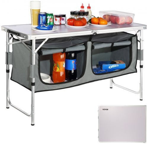 Vevor Metallic Cupboard for Camping Folding in Case 120x47x70cm White