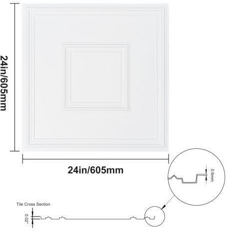 Vevor Плочка За под На закрито Матов 60.96x60.96см White