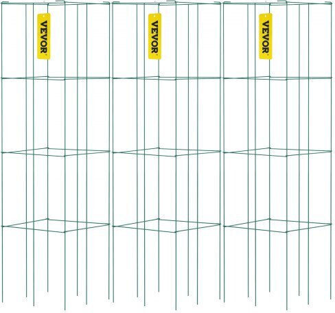 Vevor Plant Support Bases 100cm from Metal with Plastic Coating Set of 3pcs