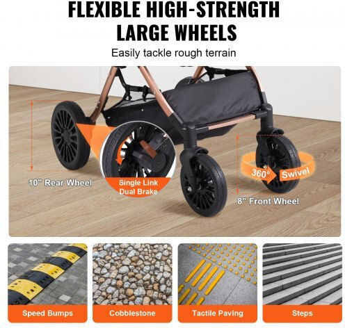 Vevor Pet Stroller 4 Wheels 30kg Black Cwtccgk4qdhdt793ev0
