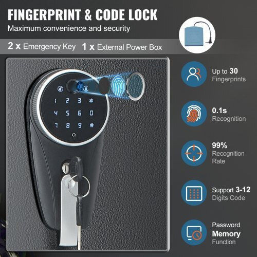 Vevor Waffenschrank Fingerabdruck & Digitales Tastenfeld 6 Waffen Zqjdsx78z9ws6rwvqv9