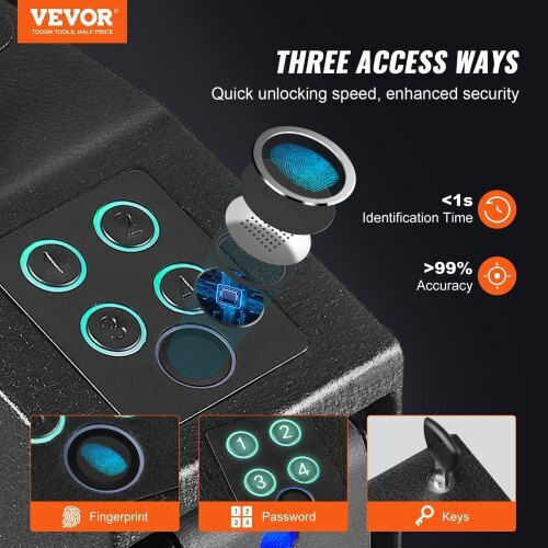 Биометричен сейф за оръжие Vevor за бърз достъп до пистолети Sqjct00000002m2n2v0