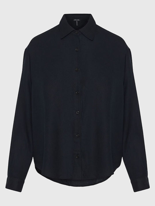 Women's Monochrome Long Sleeve Shirt Black