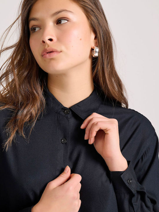 Women's Monochrome Long Sleeve Shirt Black