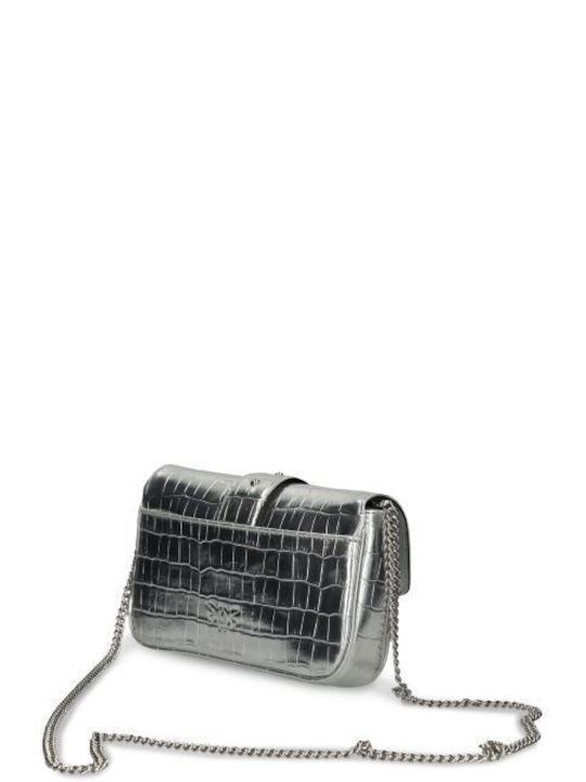 Pinko Love One Pocket Women's Bag Crossbody Silver