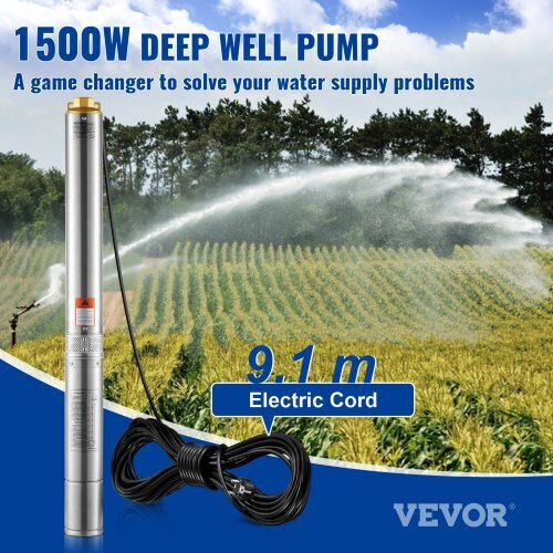 Vevor Monofazică Pompă Foraj 2hp SJQSBMBNZ220VNEDKV2