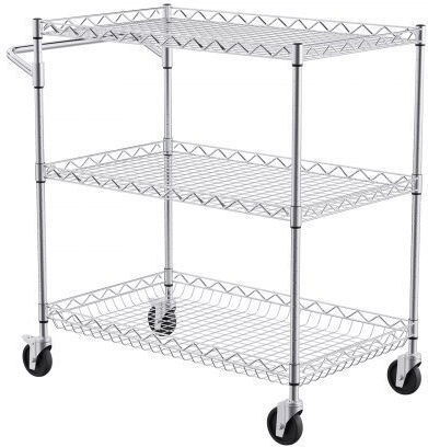 Vevor Commercial Kitchen Food Cart for Dish Baskets H82.296xW76.2xD45.72cm