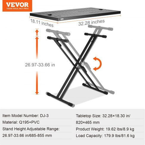 Vevor Suport pentru laptop DJ pentru Laptop până la 19.49" Gri
