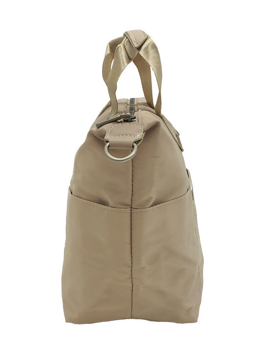Fabric Women's Handbag Crossbody Shoulder Beige
