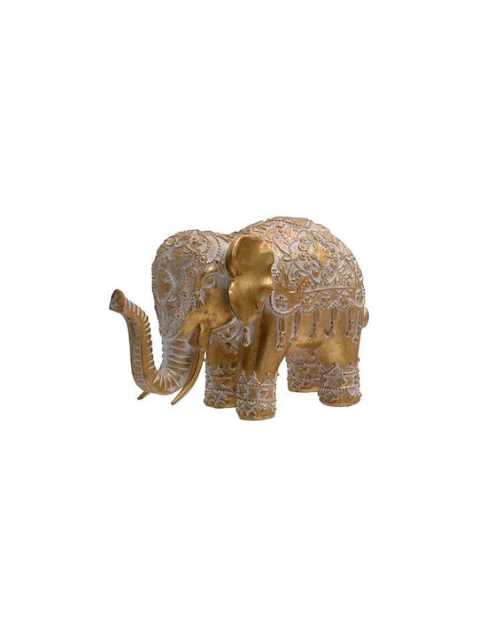 Table Decorative Polyresin Fylliana Elephant Gold-White Color 16x7x14cm