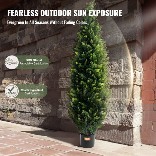 Set of 2 Artificial Cedar Trees 5' Vevor Indoor Outdoor Decoration UV Xsrgxjs60ycavomhcv0
