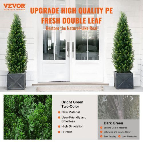 Set of 2 Artificial Cedar Trees 5' Vevor Indoor Outdoor Decoration UV Xsrgxjs60ycavomhcv0