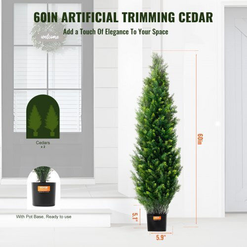 Set of 2 Artificial Cedar Trees 5' Vevor Indoor Outdoor Decoration UV Xsrgxjs60ycavomhcv0