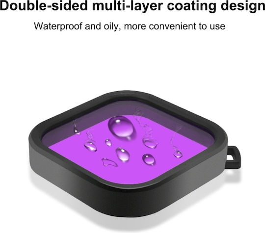 Puluz Pu901p Purple Diving Color Lens Filter Gopro Hero 12 Hero 13 Hero 10 Hero 9 Hero 11