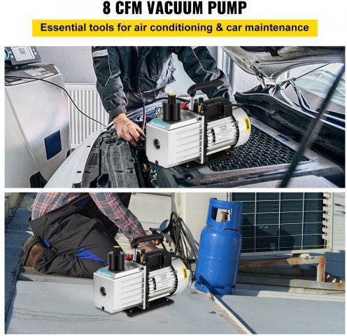 Vevor Επαγγελματική Αντλία Κενού 8cfm Δύο Σταδίων 15μικρόν 1hp 8cfm1hpzkb0000001v2