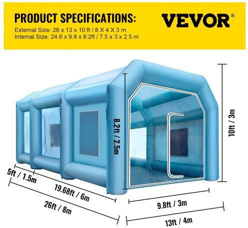 Vevor Καμπίνα Βαφής Οχημάτων με Φυσητήρες
