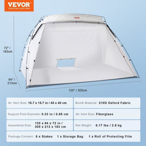 Portable Paint Booth Vevor 10x7x6ft Floor & Net Folding Paint Cabin Furniture Bxsp1208472in2ydov0