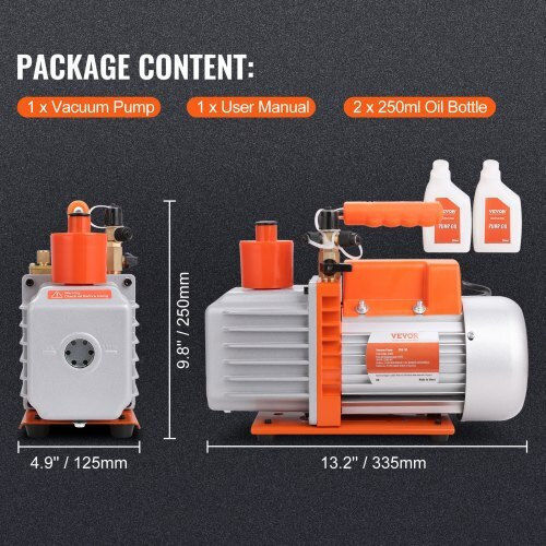 Vevor Αντλία Κενού 7 Cfm 2 Σταδίων Hvac Kdz7cfm370wa1j1t5v2