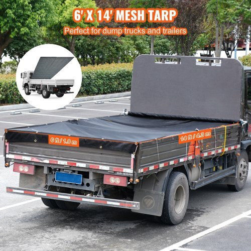 Vevor Schwerlast-PVC-Schwarz-Abdecknetz für Kipper 6 x 14 ft
