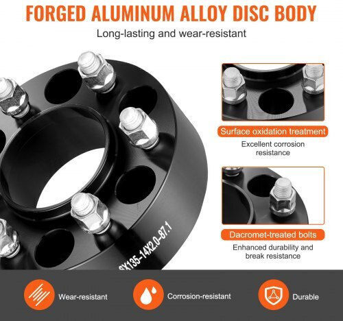 Vevor Wheel Spacers 6x5.3" 6 Lug 4 Pcs Black Lssflp2yc6x5cpxdcv0