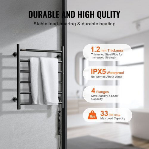 Vevor Electric Towel Rail 145W 61x50cm Black