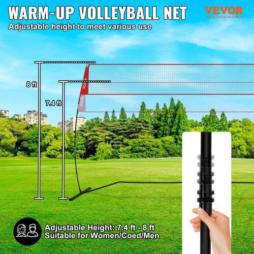Vevor Portable Volleyball Net Indoor or Outdoor Use Adjustable Height Carrying Bag Professional Volleyball Coach Training for Hits or Serves Pqxlw14yc00098f67v0