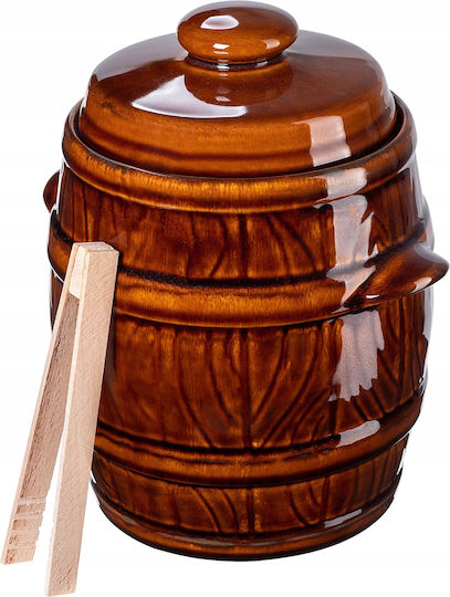 Kadax Vase Allgemeine Verwendung mit luftdichtem Deckel Keramik Braun 3500ml
