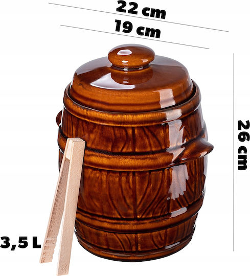 Kadax Allgemeine Verwendung Lebensmittelglas mit luftdichtem Deckel Keramik Braun 3500ml
