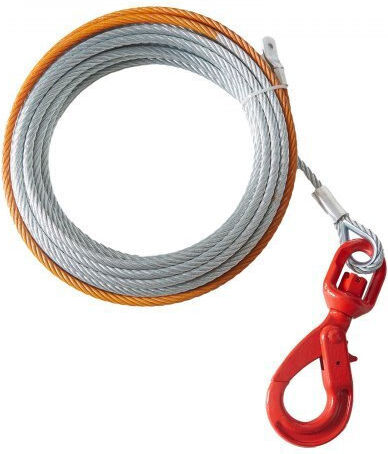Galvanized Wire Rope Vevor 3/8"x50' Hook 15,200 Lbs Gsjpstg38incdwgmdv0