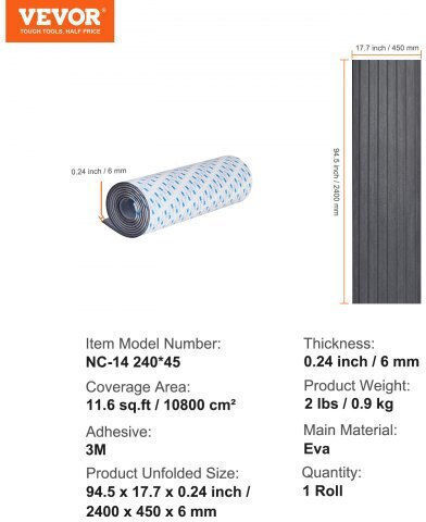 Vevor Plastic Floor 6mm in Roll with Width 3m (price per sq.m)