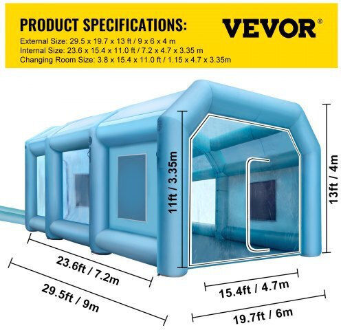 Vevor Кабина За Боядисване На Оборудване С Вентилатори И Въздушен Филтър