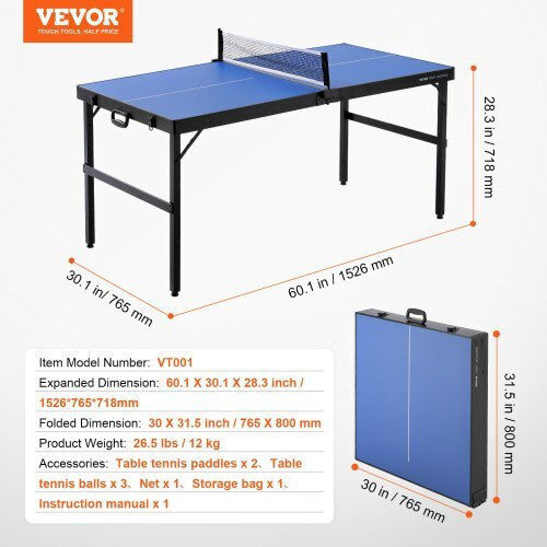 Vevor Masa de ping pong pliabilă Masa de ping pong Interior