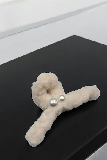 mit Perlen Beige