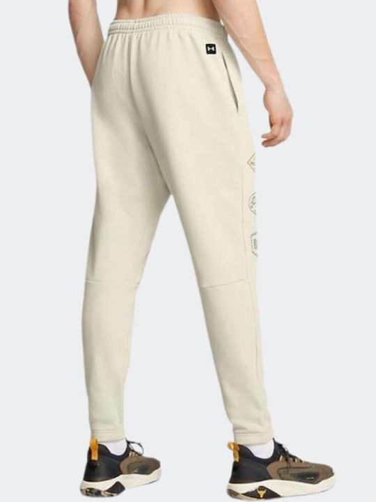 Under Armour Project Rock Heavyweight Sweatpants Beige