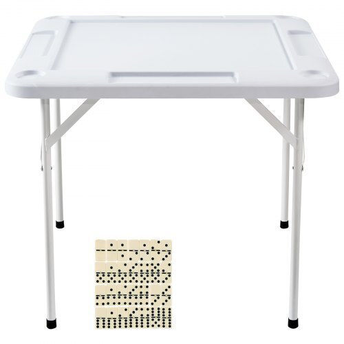 Πτυσσόμενο Τραπέζι Mahjong Vevor 4 Παίκτες Θήκες Ποτηριών & Δίσκους Μάρκες Λευκό Sdmjzbsdmngpt73zqv0
