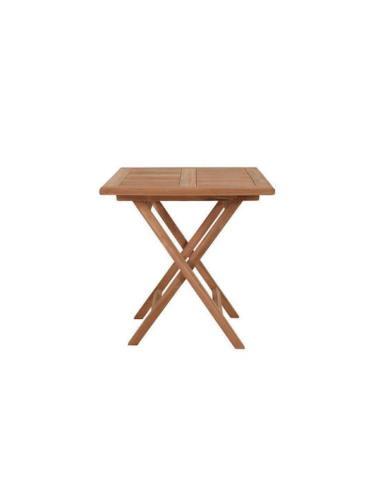 Garten- und Terrassentisch für Kleine Außenbereiche aus Teak Zusammenklappbar Winston Natürliche 70x70x75cm