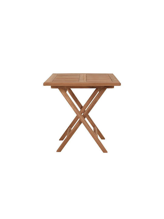 Sitting Room Table for Small Outdoor Spaces from Teak Foldable Winston Natural 80x80x75cm