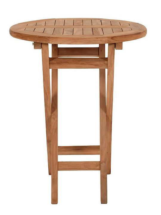 Garten- und Terrassentisch für Kleine Außenbereiche aus Teak Zusammenklappbar Winston Natürlich 80x80x75cm