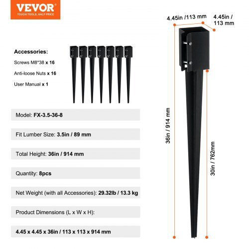 Vevor Metal Plank for Garden Flooring 91.44x10.16cm 8pcs