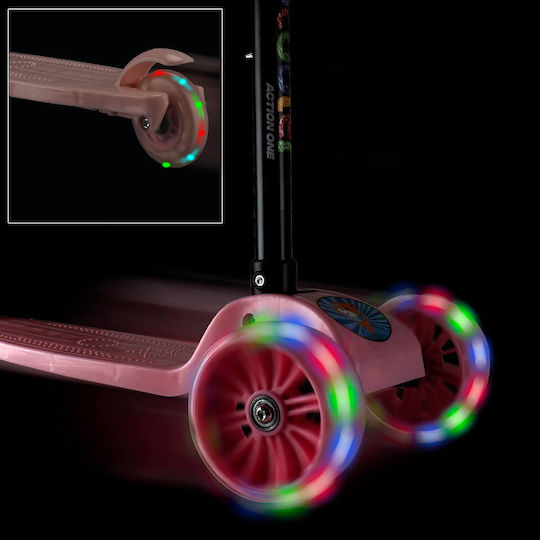 Action One Kids 3-wheel Foldable Scooter Balance Big Wheels Pink