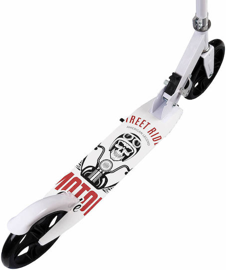 Action One Kids 2-wheel Foldable Scooter Skull Rider White
