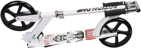 Action One Kids 2-wheel Foldable Scooter Skull Rider White