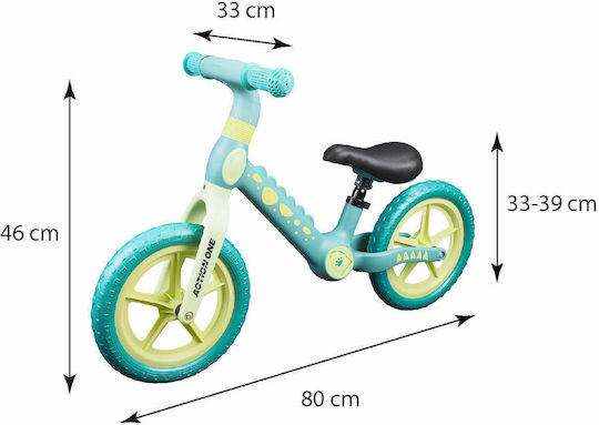 Bicicletă de Echilibru pentru Copii Action One Spiky 12 Inch Verde