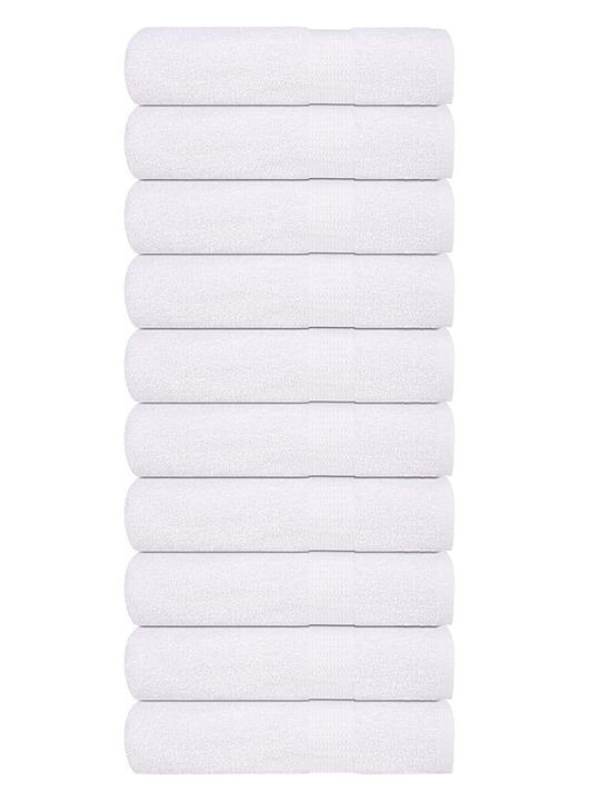 vidaXL 4pc Bath Towel Set 100x150cm. White