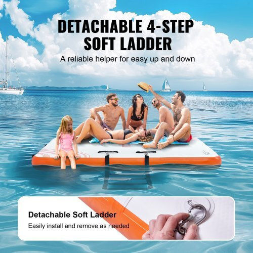 Vevor Vevor Inflatable Floating Dock White with Ladder & Carrying Bag